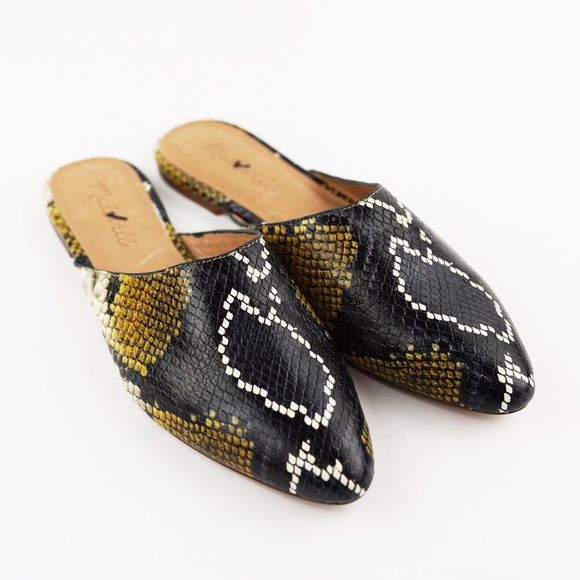 New MADEWELL Size 6 The Remi Mule in Snake Embossed Leather - Picture 3 of 4